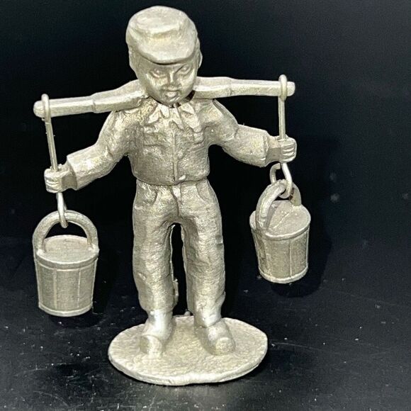 Vintage Dutch Artil Pewter Miniatures of a Dutch Boy in Traditional Costume - Picture 1 of 7